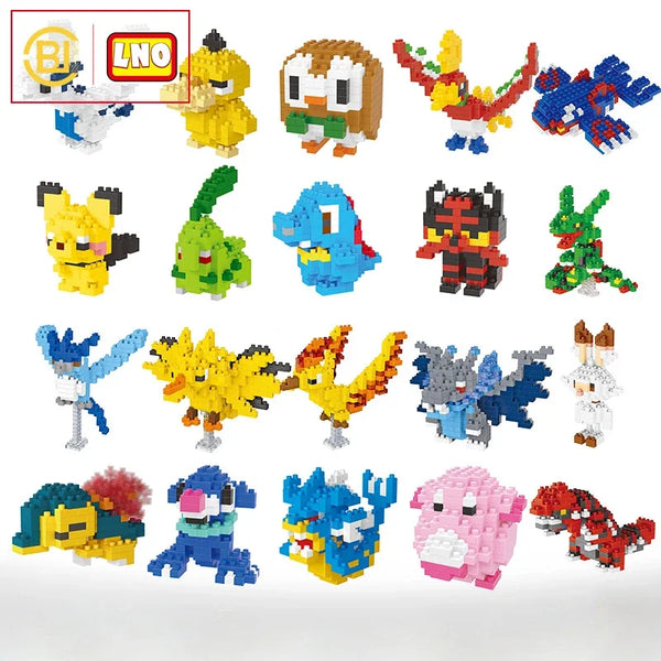Blocos de Montar DIY Pokémon – Mini Figuras