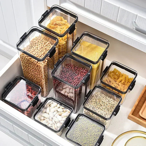 Conjunto de Potes Empilháveis para Armazenamento de Alimentos
